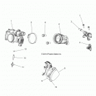 A16SEA57A1/3/7/8/9/L3/L7/L8/E57A1/3/5/7/9/D57A2 SPORTSMAN 570 EFI Двигатель, корпус дроссельной заслонки и топливная рампа