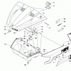 HDX 700 XT GREEN Hood  /  front storage and side panel assembly