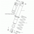 R16RGE99A7/AE/AV POLARIS GENERAL 1000 EPS Suspension, front shock mounting