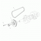 R16RVAD1A1 RANGER 1000 DIESEL CREW Engine, drive pulley and drive belt