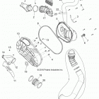 Z17VD_99AB/AK/AM/AW/LW/AZ RZR XP 1000 Привод, крышка сцепления и воздуховоды