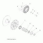 R09VH76 RANGER RZR 800 EFI ALL OPTIONS Drive train, secondary clutch (built 10 / 01 / 08 and af...