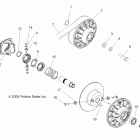 R09VH76 RANGER RZR 800 EFI ALL OPTIONS Drive train, secondary clutch (built 9 / 30 / 08 and bef...