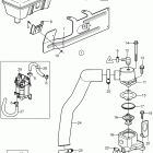 5.7GXiI-C Circulation pump and thermostat housing, inboard with fr...
