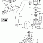 5.7GXiI-G Circulation pump and thermostat housing, inboard with fr...