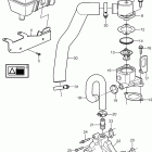 5.7GXiI-G Circulation pump and thermostat housing, v-drive with fr...