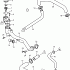 8.1GXiI-E Circulation pump and thermostat housing, v-drive with fr...