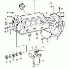 500B Cylinder block and flywheel casing: a