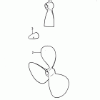 501A Propeller, bronze zinc anode: a