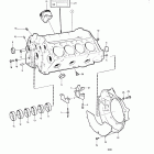 BB260C Cylinder block and flywheel casing: b