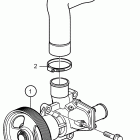 D4-210I-B Seawater pump and hoses, inboard