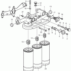 D12D-E MH Oil filter housing and oil filter, standard mounted