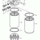 D12D-C MH Fuel filter housing, components, later production with h...
