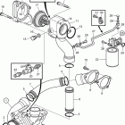 D12D-A MG Water pump, thermostat housing and water filter, he / kc...