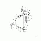 D7A-A T Keel cooling, one circuit and thermostat housing