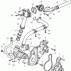 D9A2A D9-425 Cooling water pump and thermostat housing