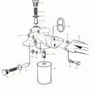 TD100CRC Oil filter and installation components