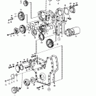 TD100CRC Timing gear casing and timing gears: b