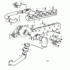 TMD41B Inlet and exhaust manifold and installation components: ...