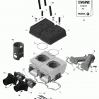 TUNDRA 550F 01- cylindre, collecteur chappement et soupape clapet - ...
