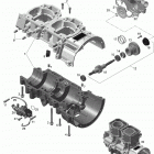 MXZ 600 CARB 01- crankcase, water pump and oil pump - 600 carb
