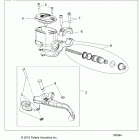 A18SWE57B1 SPORTSMAN 570 EFI X2 EPS Brakes, front brake lever and master cylinder - a18swe57...