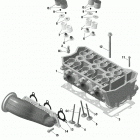 1- Maverick X3 900HO 01- cylinder head and exhaust manifold 900 ho