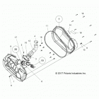R19RNA57B1/B9/EBX RGR 570 CREW Drive train, clutch cover and ducting - r18rna57b1  /  b...