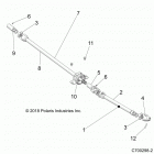Z19VBE99AM/LM RZR 1000 60 INCH PS Drive train, front prop shaft - z19vbe99am  /  lm (c7002...