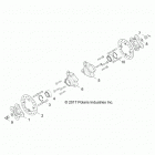Z19VDE92AC/BC/AD/BD/AM/BM/L92AG/BG RZR XP TURBO Suspension, rear carrier and hub - z19vde92ac  /  bc  / ...