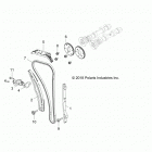 Z19VDE99AD/BD/LD/AK/BK/AN/BN/L99AC/BC/M99AL/R99AK/BK/K99AD/AK/AN/BD/BK/BN RZR XP 1000 Engine, cam chain and tensioner - z19vde99ad  /  bd  /  ...