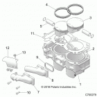 Z19VDE99AD/BD/LD/AK/BK/AN/BN/L99AC/BC/M99AL/R99AK/BK/K99AD/AK/AN/BD/BK/BN RZR XP 1000 Engine, cylinder and piston - z19vde99ad  /  bd  /  ld  ...