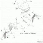 Z19VEL92AK/BK/AR/BR RZR XP TURBO S Body, hood and front body work - z19vel92ak  /  bk  /  a...