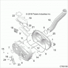Z19VEL92AK/BK/AR/BR RZR XP TURBO S Drive train, clutch cover and ducting - z19vel92ak  /  b...