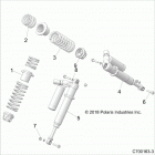 Z19VEL92AK/BK/AR/BR RZR XP TURBO S Suspension, front shock mounting - z19vel92ak  /  bk  / ...