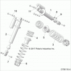 Z19VGE99AK/AW/BK/BW RZR RS1 Suspension, front shock mounting - z19vge99ak  /  aw  / ...