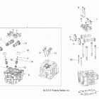 R18RDA57A1/B1 RANGER CREW 570 FS Engine, cylinder head, cams and valves - r18rda57a1  /  ...