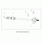 R18RHE99NK POLARIS GENERAL 1000 4P MD Drive train, mid prop shaft - r18rhe99nk (702013)