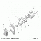 R18RRE99A9/AX/AM/AS/A1/B9/BX/BM/BS RANGER 1000 PS Brakes, rear caliper - r18rre99a9  /  ax  /  am  /  as  ...