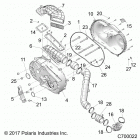 R18RRE99A9/AX/AM/AS/A1/B9/BX/BM/BS RANGER 1000 PS Drive train, clutch cover and ducting - r18rre99a9  /  a...
