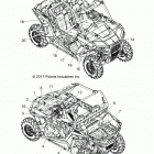 Z18VAA87B2/E87BM/BW RZR 900 50 INCH Body, decals - z18vaa87b2  /  e87bm  /  bw (702047)
