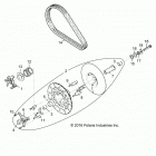 Z18VDE92BB/BM/BS/BU/L92BK RZR XP TURBO Drive train, secondary clutch - z18vde92bb  /  bm  /  bs...