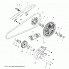 N15MSA00AA/AB/AC/AE - SCOUT Drive train, sprockets, guards and belt - n15msa00aa  / ...