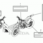 CRF250R Лейбл предостережения