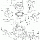 KX100 (KX100FJF) Cylinder head  /  cylinder