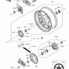 Ninja ZX-14R ABS (ZX1400HHF) Заднее колесо  /  цепь