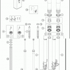 2020 690 SMC R CHASSIS Передняя вилка в разборе