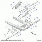 CHIEFTAIN STANDARD THUNDER BLACK (N20TCBAA) Suspension, rear asm., swing arm and shock - n20tcbaa al...