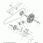 SCOUT BOBBER SIXTY ALL OPTIONS (N20MTA11/MTB11) Drive train, sprockets, guards and belt - n20mta11  /  m...