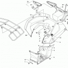 ALTERRA 570 EPS DYNAMIC CHARCOAL [A2021XEO1PUSD] Rear rack, body panel, footwell, and taillight assemblie...